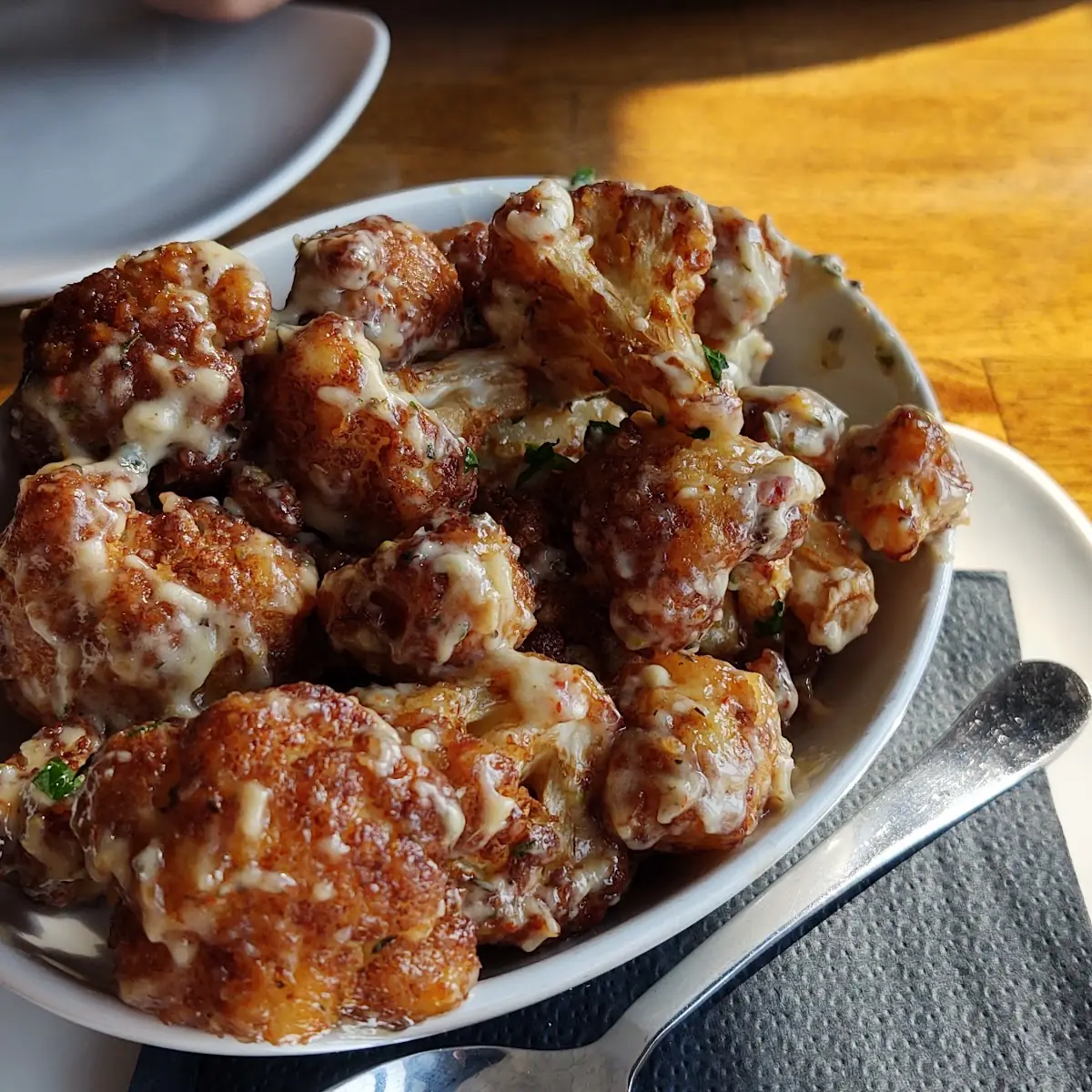 Cauliflower Wings in Garlic Parmesan