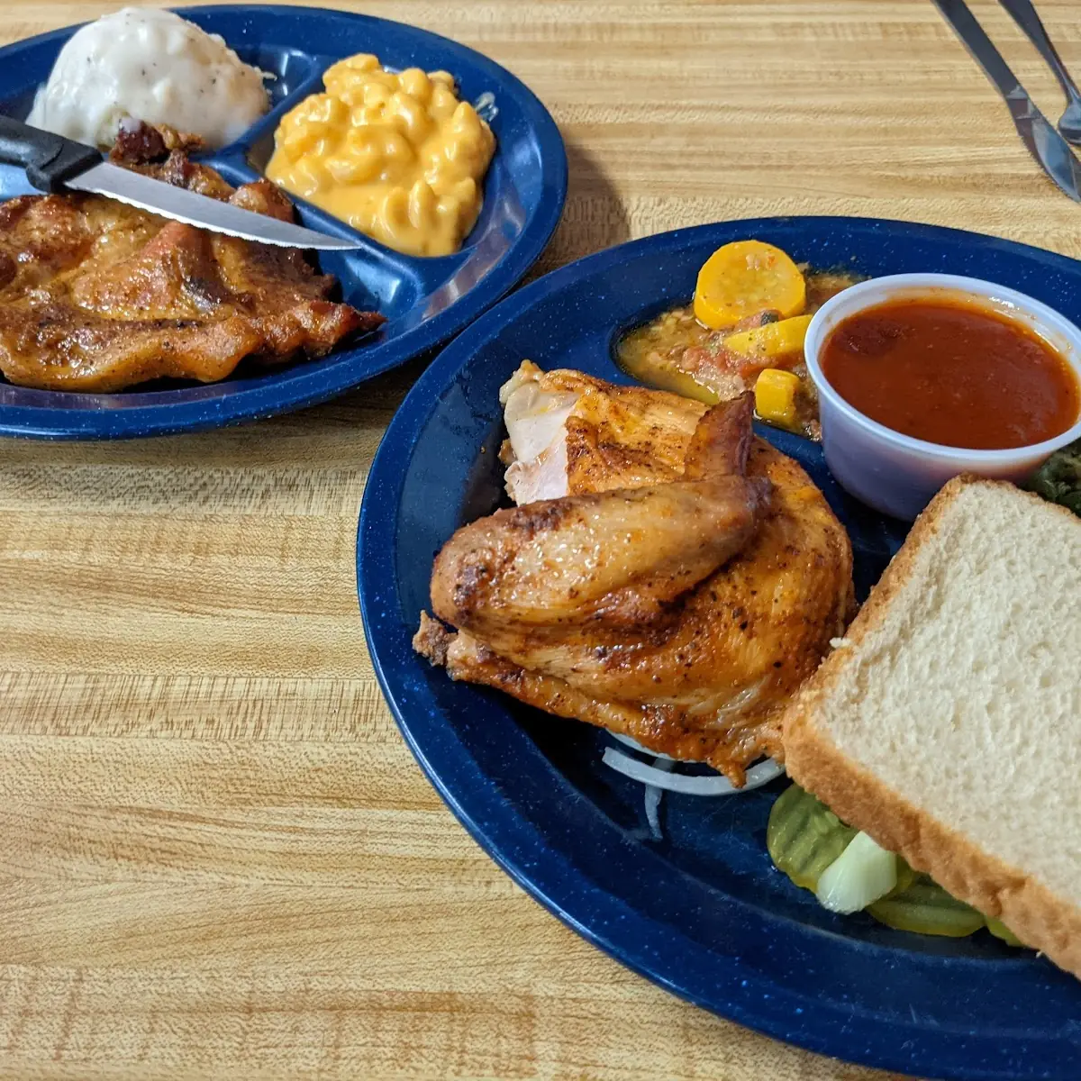 Pork Chop and Quarter Chicken Plates