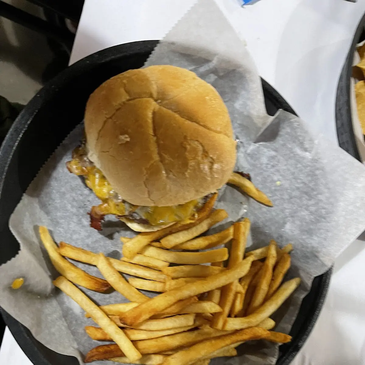 Bacon Cheddar Burger with Fries