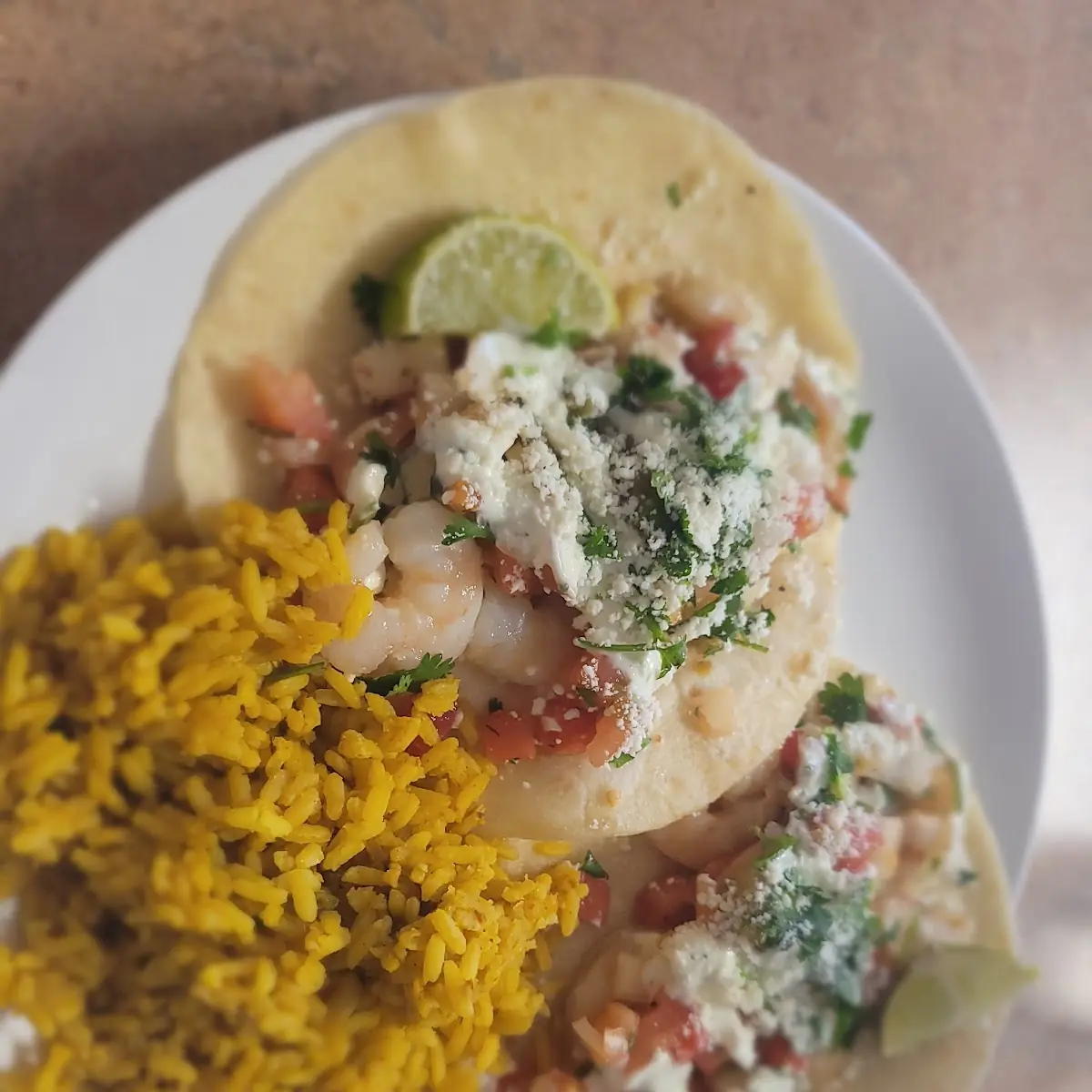 Shrimp Tacos with Rice
