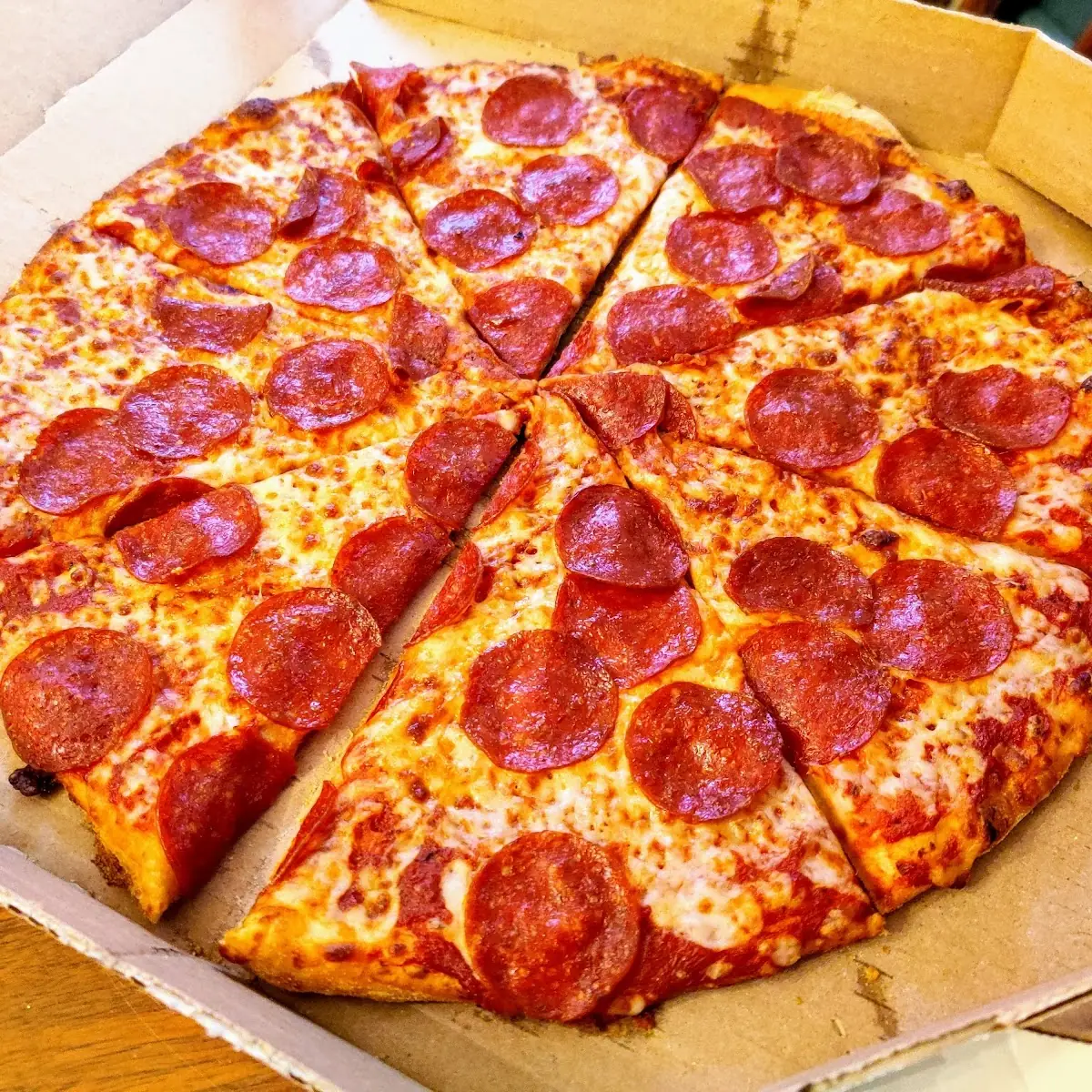 Pepperoni Pizza in Delivery Box