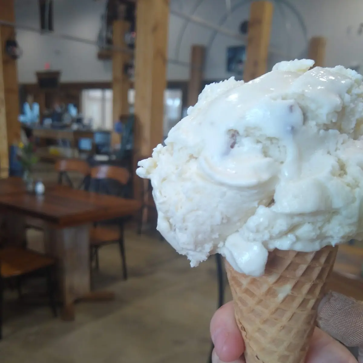 Double Scoop Butter Pecan Ice Cream Cone