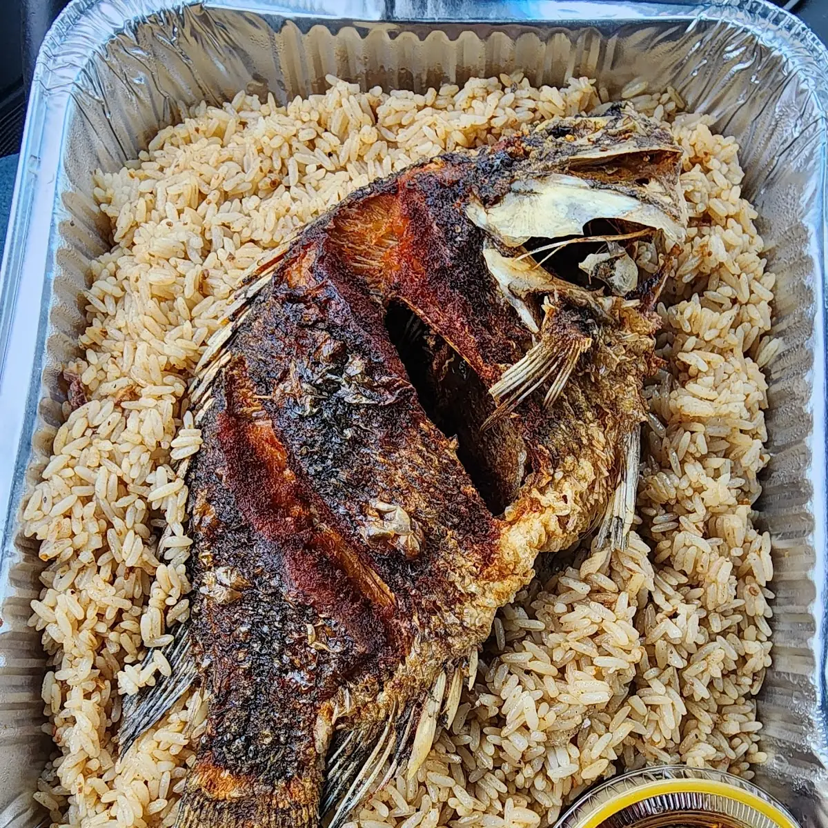 Fried Tilapia with Dry Rice