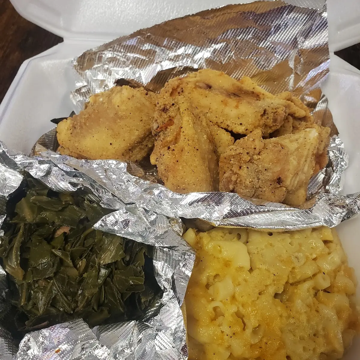 Chicken Drumlette's Collard Greens Mac and Cheese