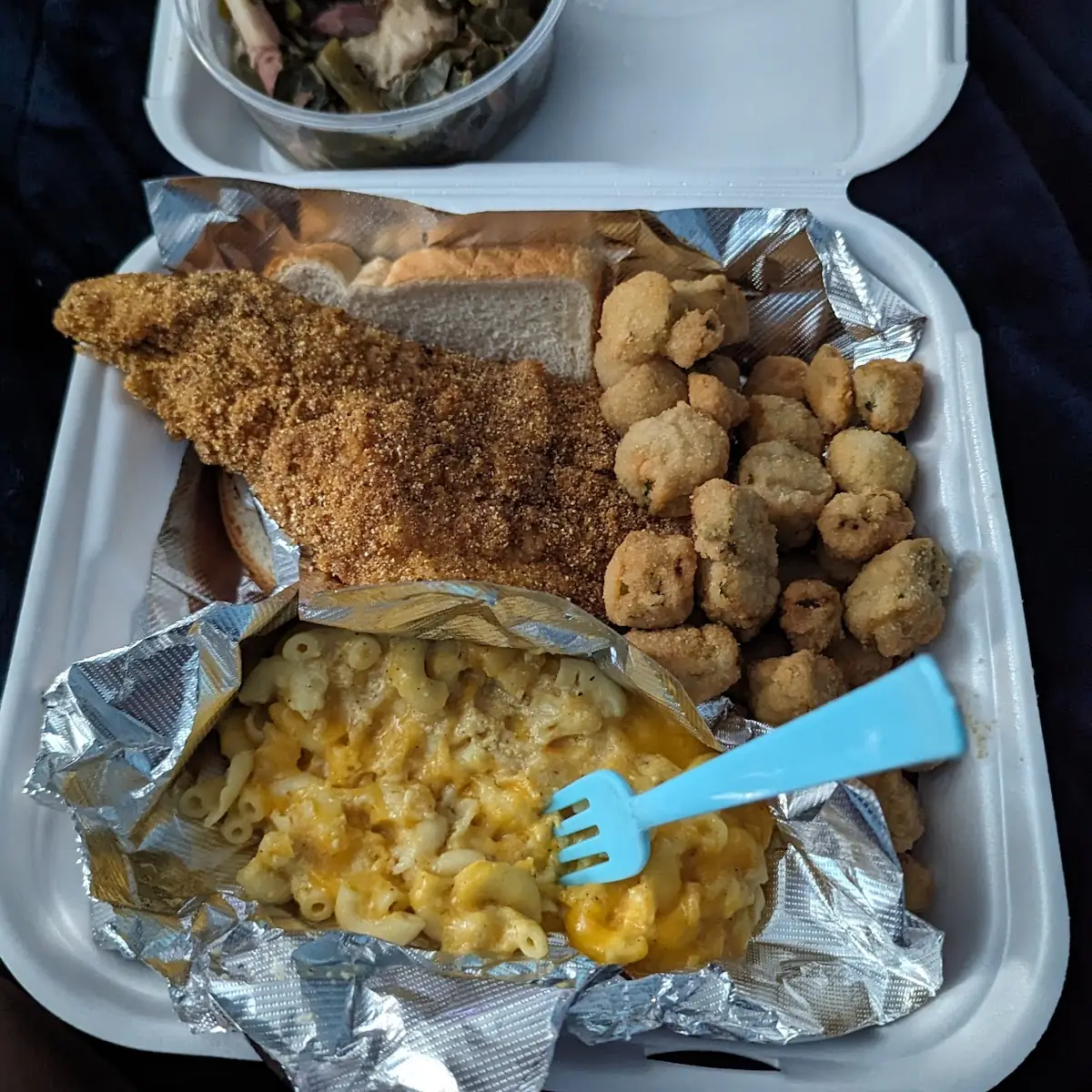 Smothered Pork Chops Greens Mac and Cheese