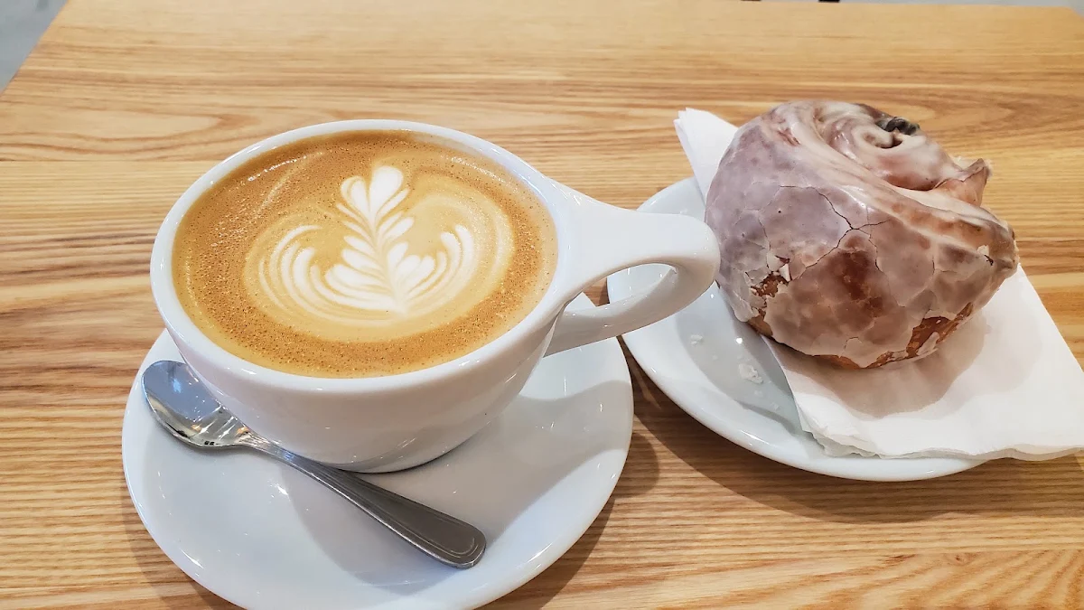 Latte with Cinnamon Roll