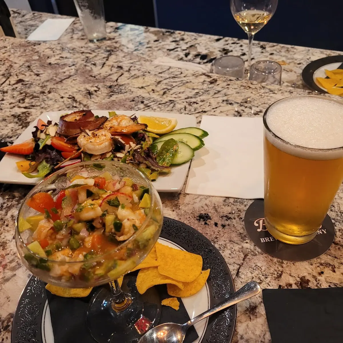 Ceviche and Bacon Wrapped Scallops
