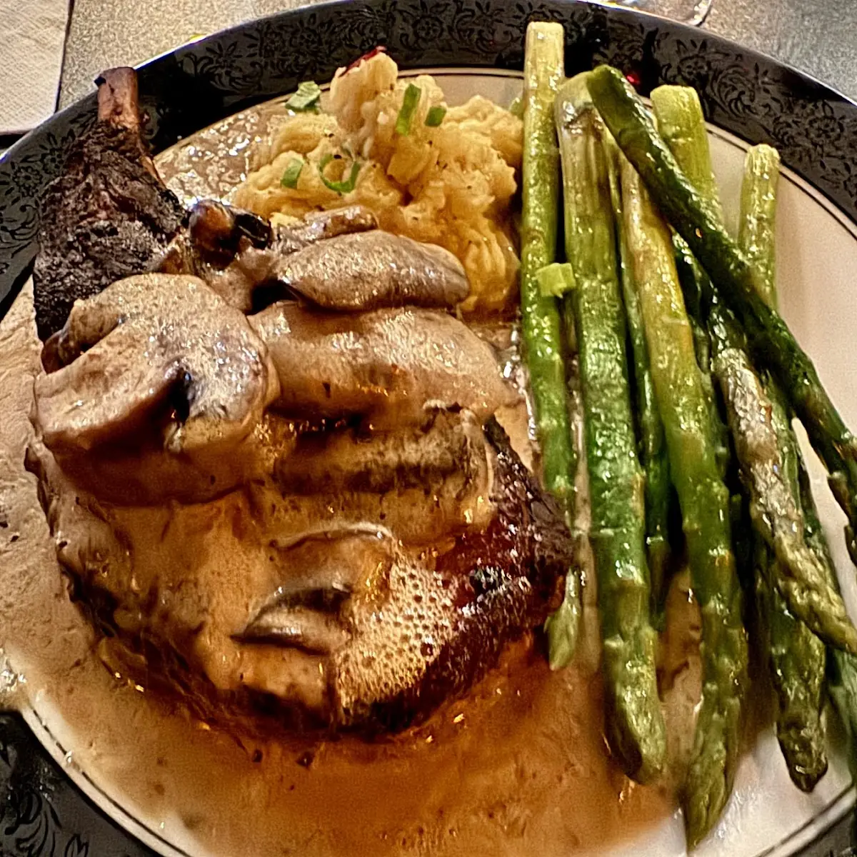 Mashed Potatoes and Asparagus