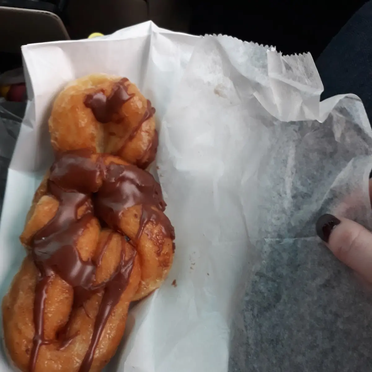 Chocolate Glazed Twisted Doughnut