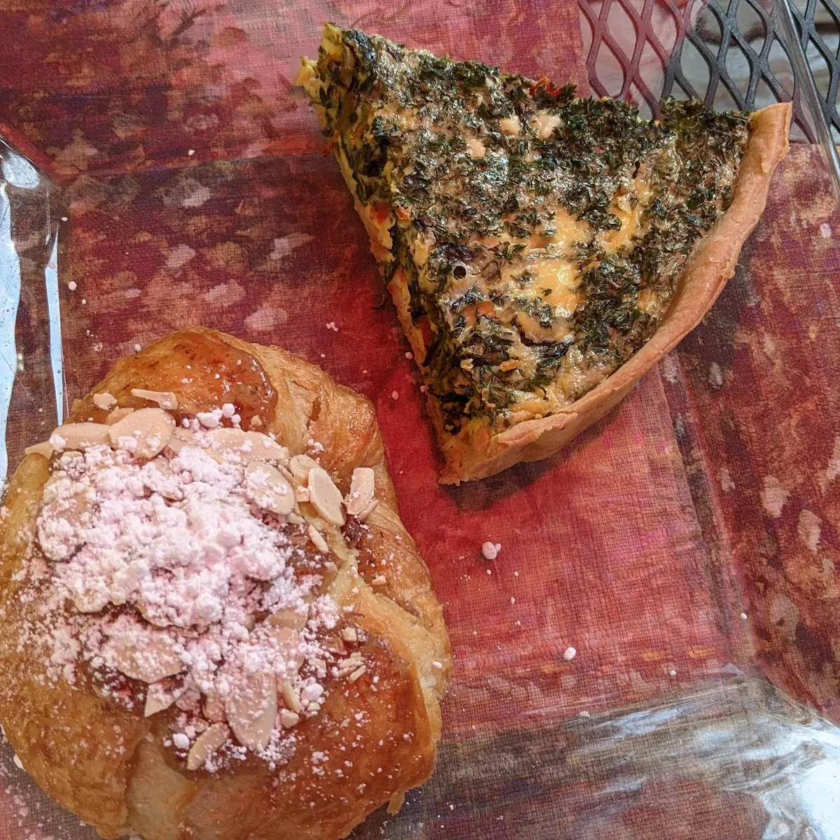Spinach Quiche with Almond Croissant
