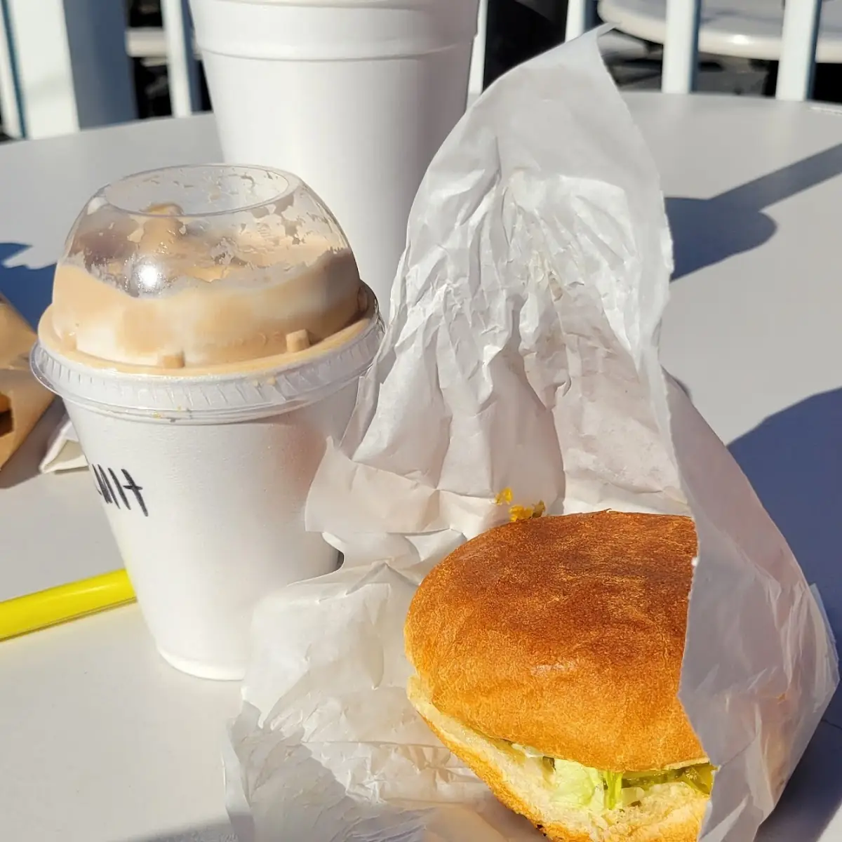 Chicken Sandwich and Milk Shake
