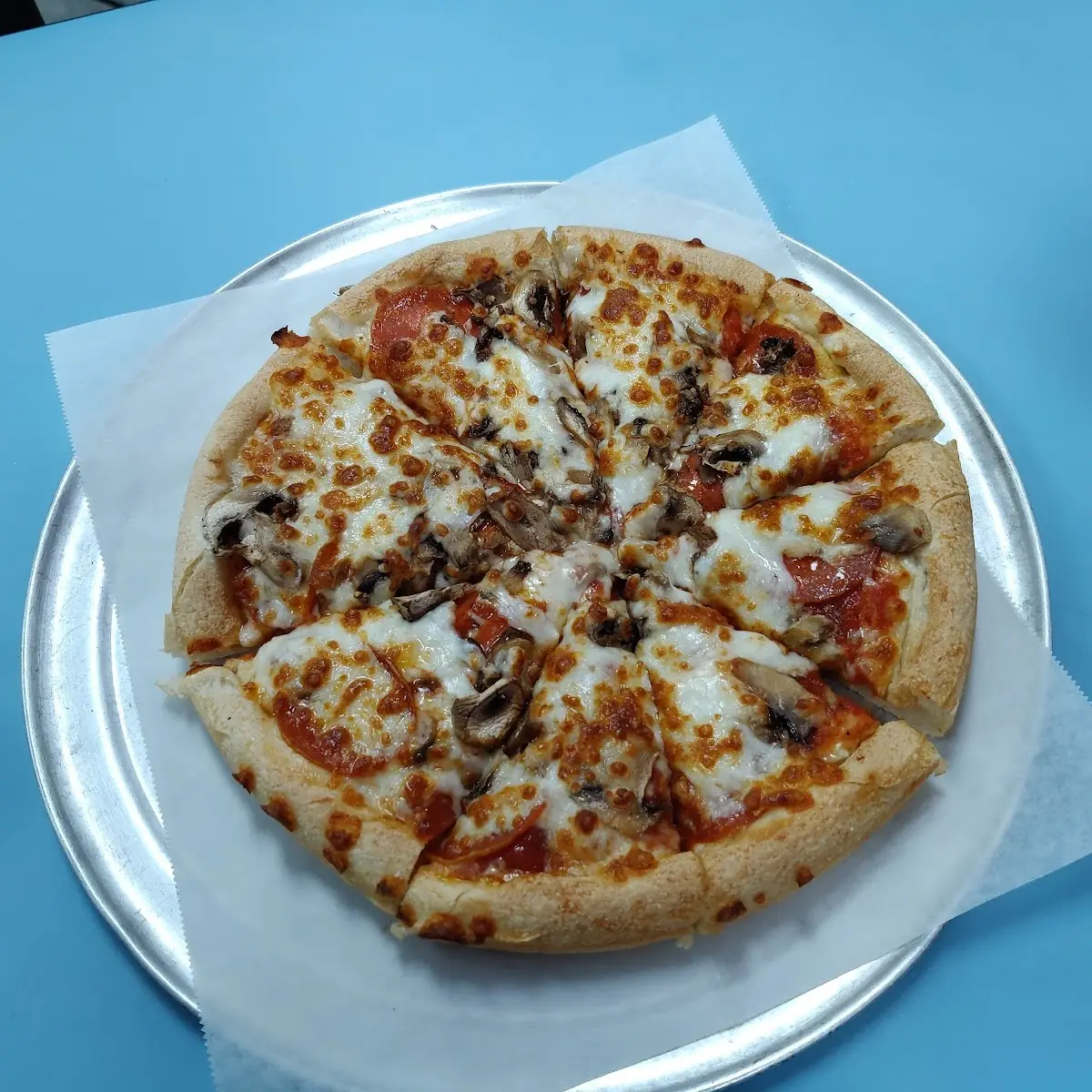 Pepperoni and Mushroom Pizza