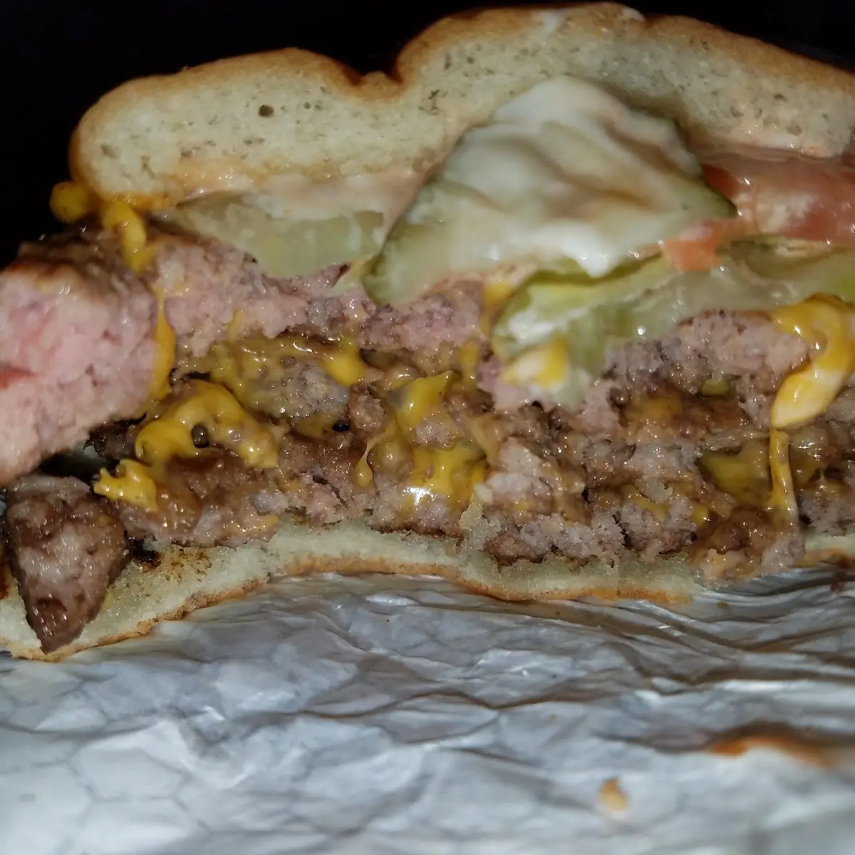 Undercooked Double Cheeseburger