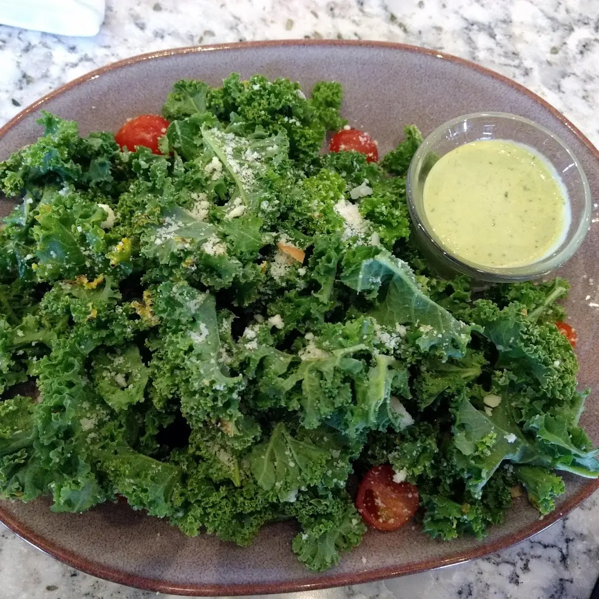 Kale Basil Caesar Salad