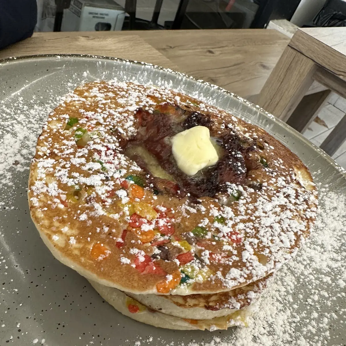Fruity Pebble Pancakes