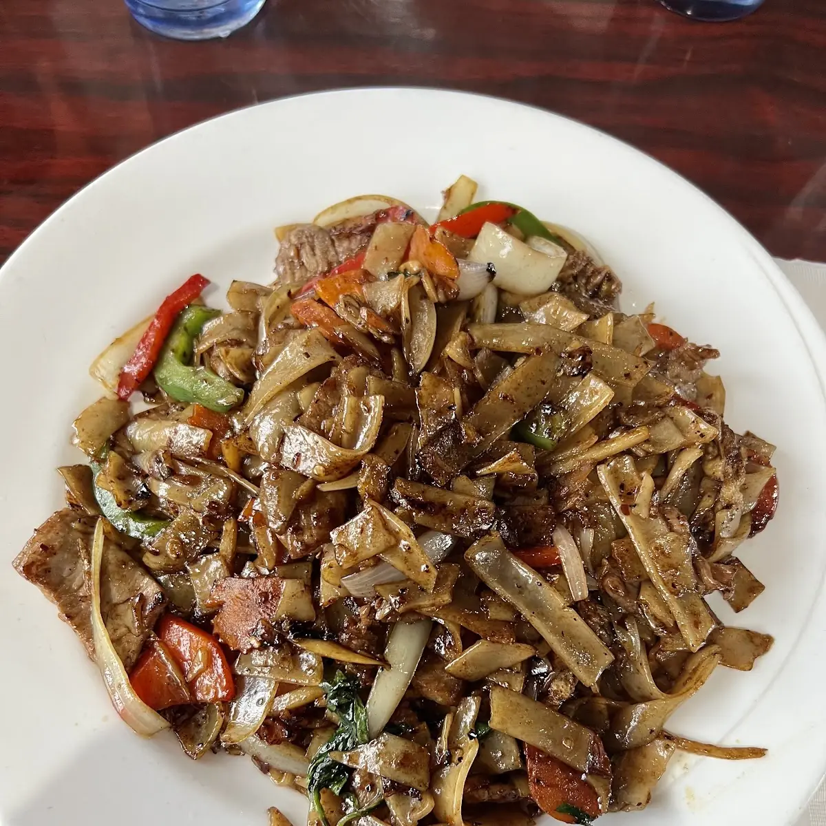 Pork Drunken Noodle and Pork Green Curry