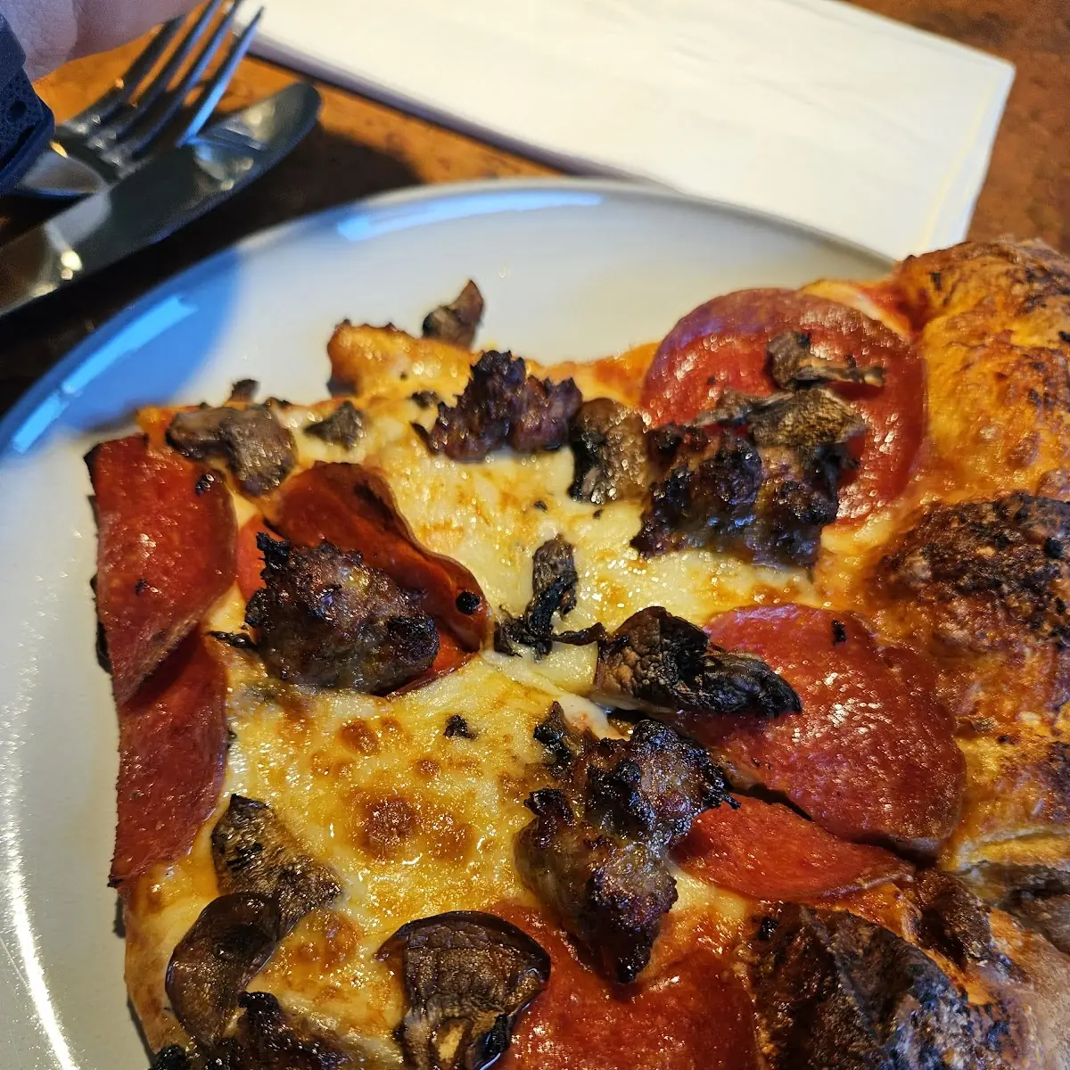 Peperoni Sausage Mushroom Pizza