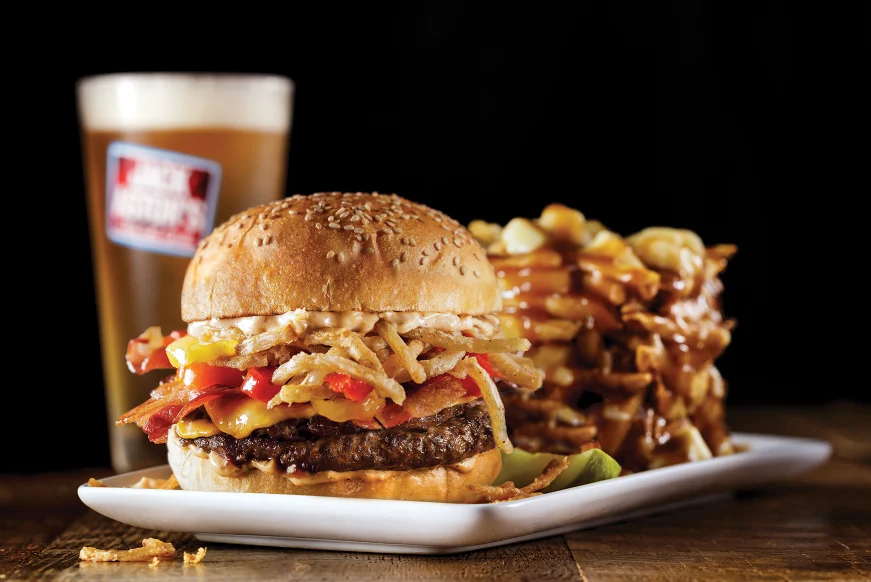 Drunken Onion Bacon Burger, Jack Astor's Bar & Grill Pickering