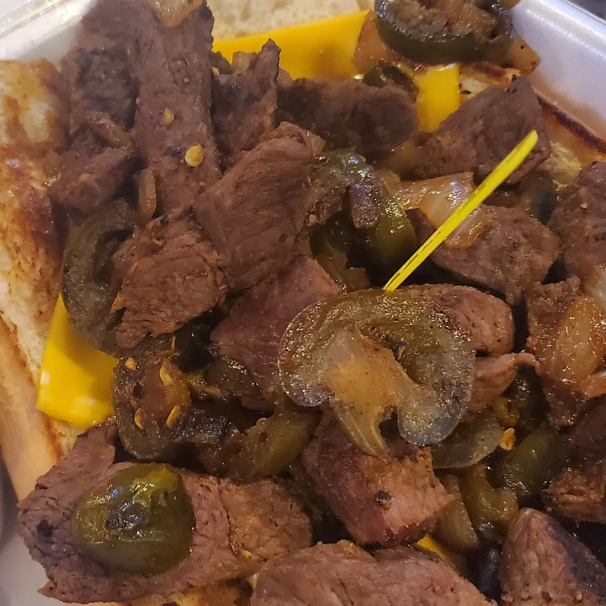 Steak Sandwich with Side of Zucchini