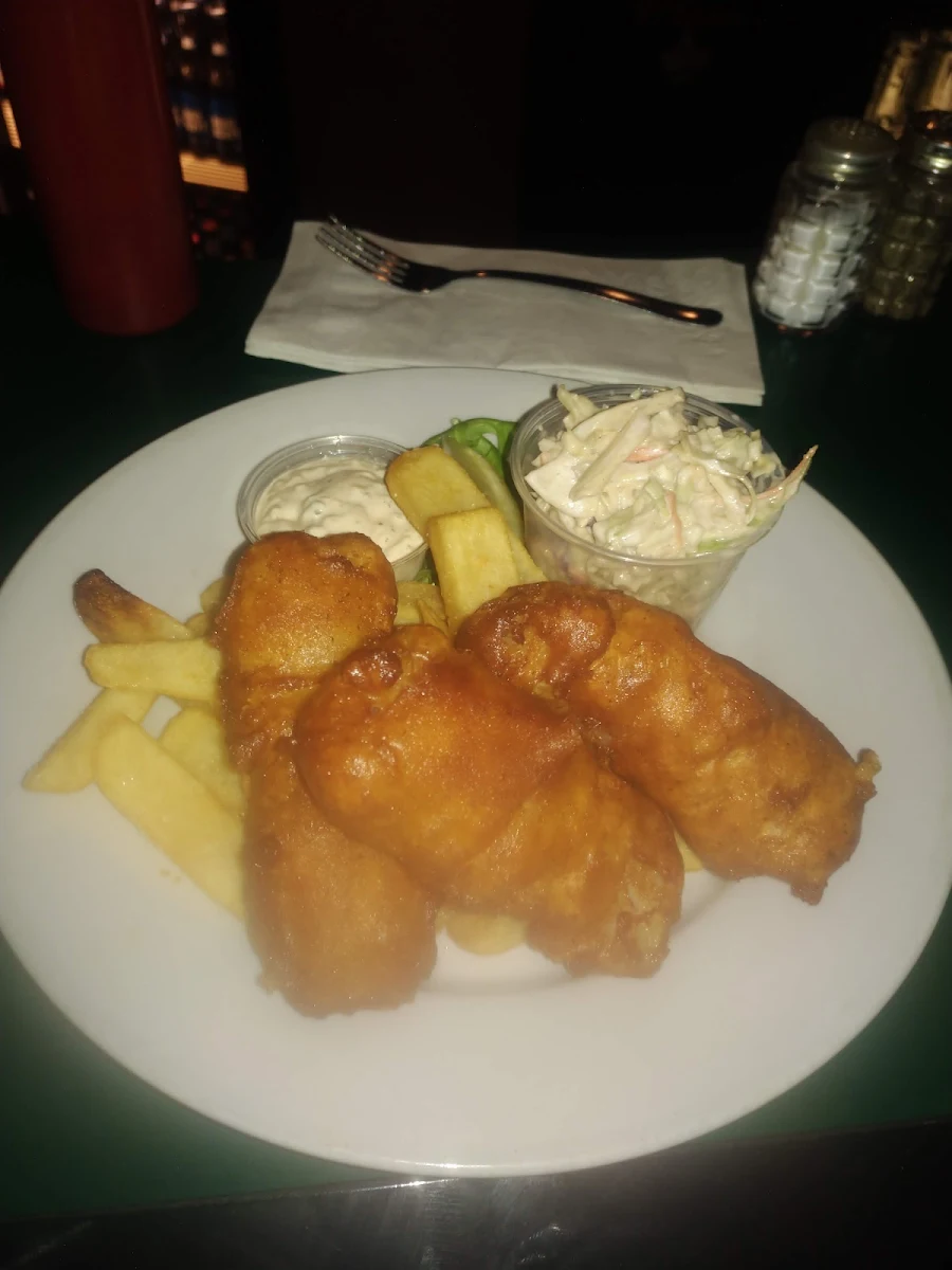 Cod Fish and Fries with Coleslaw