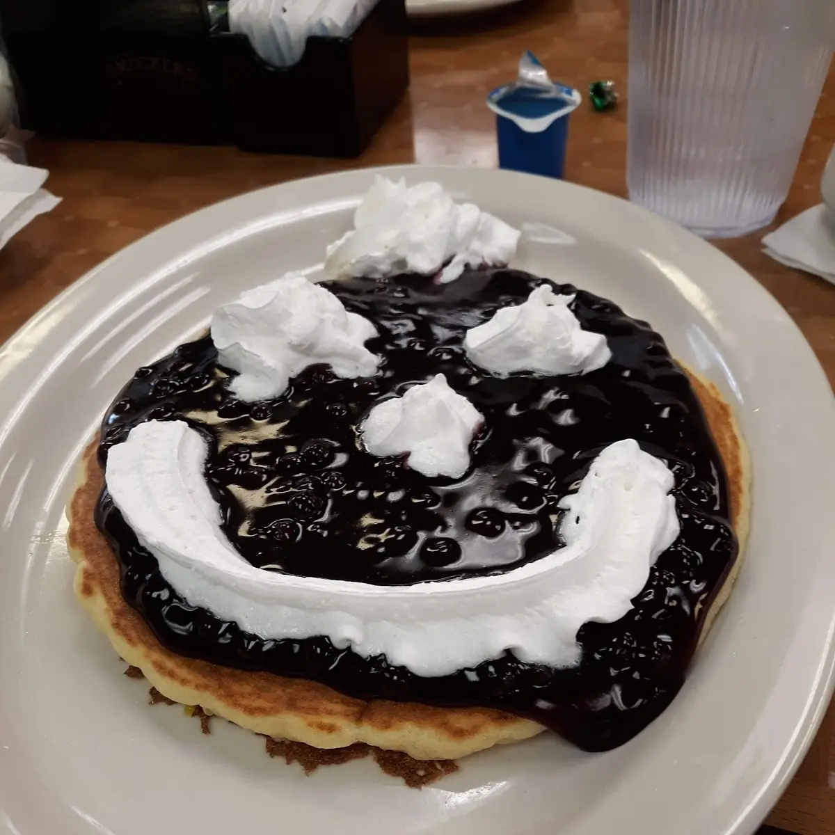 Happy Face Blueberry Pancake