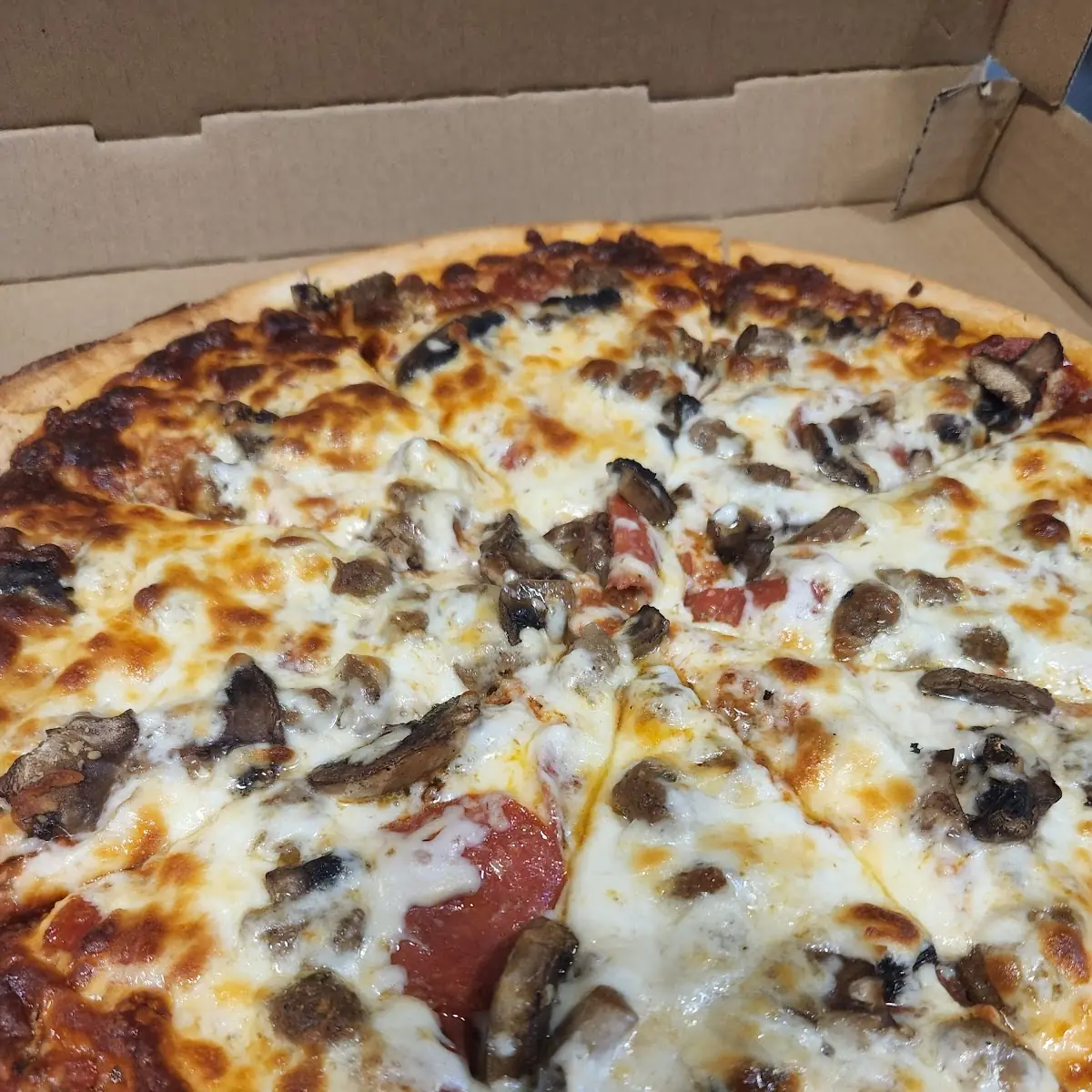 Pepperoni Sausage Mushroom Pizza