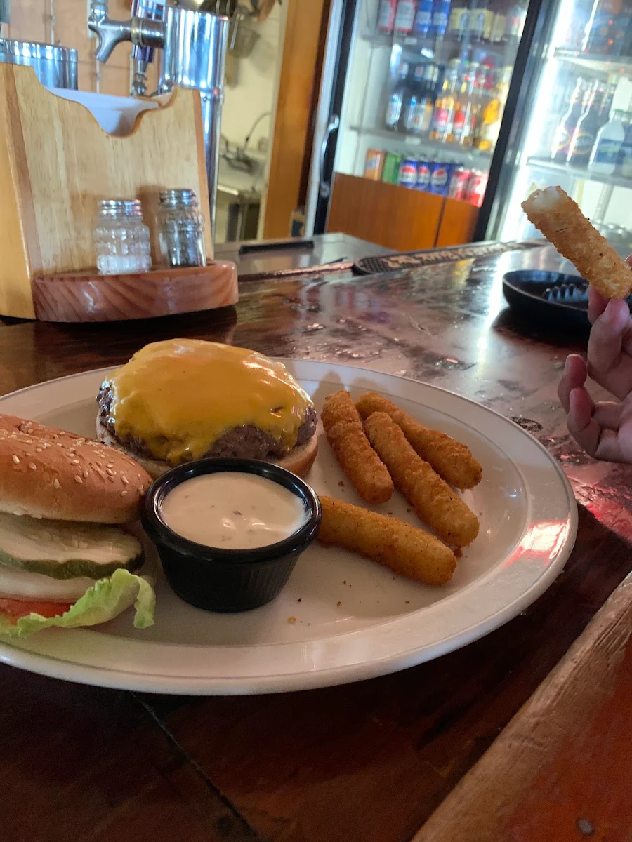 Cheese Burger and Cheese Sticks