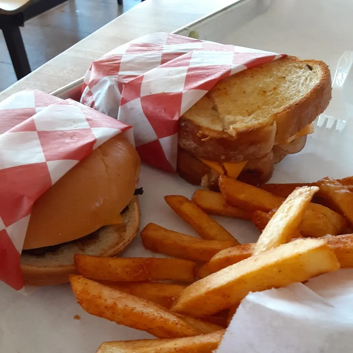Patty Melt and Cheeseburger Combo