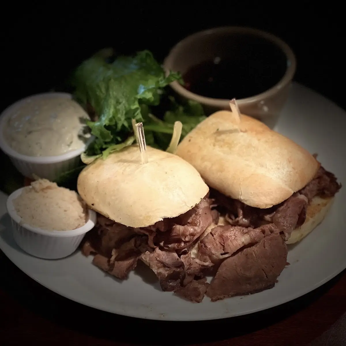 Open Faced Prime Rib Sandwich