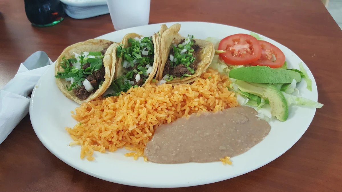 Barbacoa Tacos with Rice and Beans