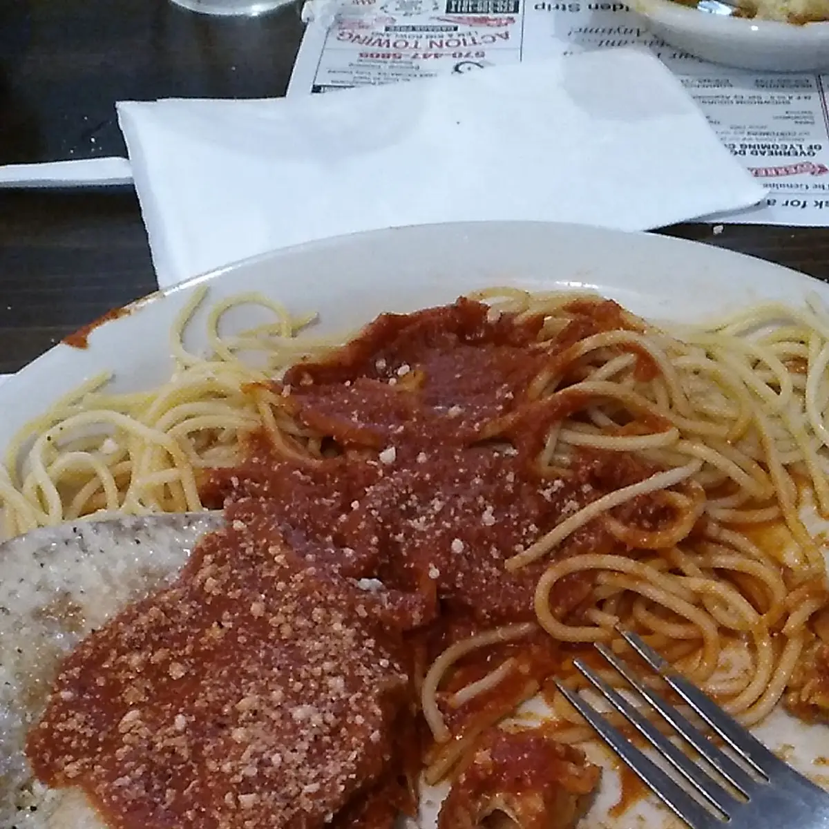 Eggplant Parmigiana with Spaghetti