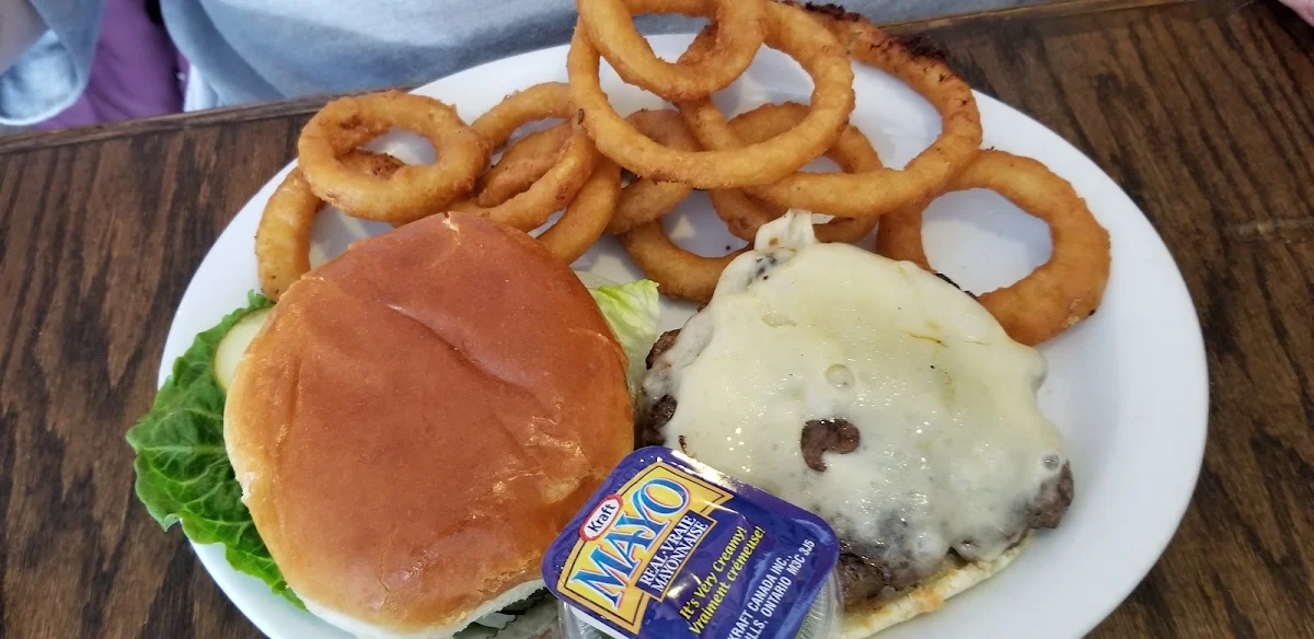 Burger and Onion Rings, Smokehouse Tap & Grill!