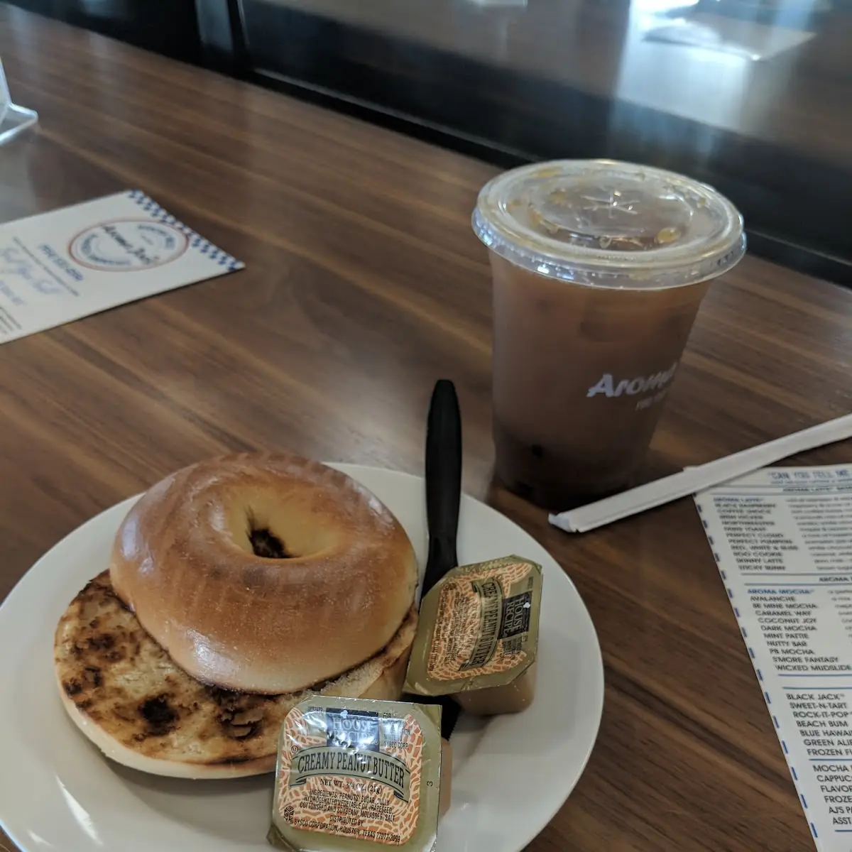 Plain Bagel with Peanut Butter