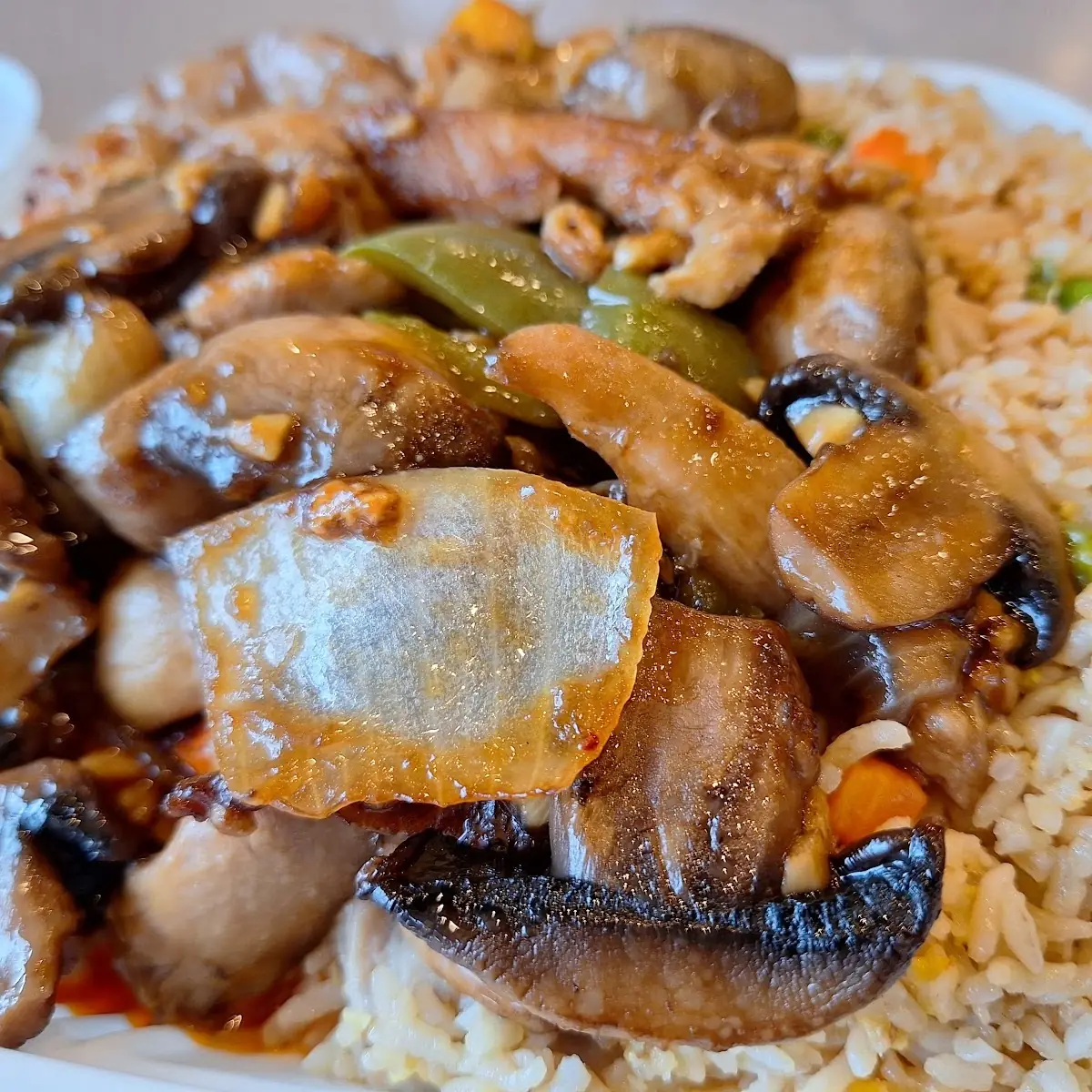 Mushroom Chicken Fried Rice