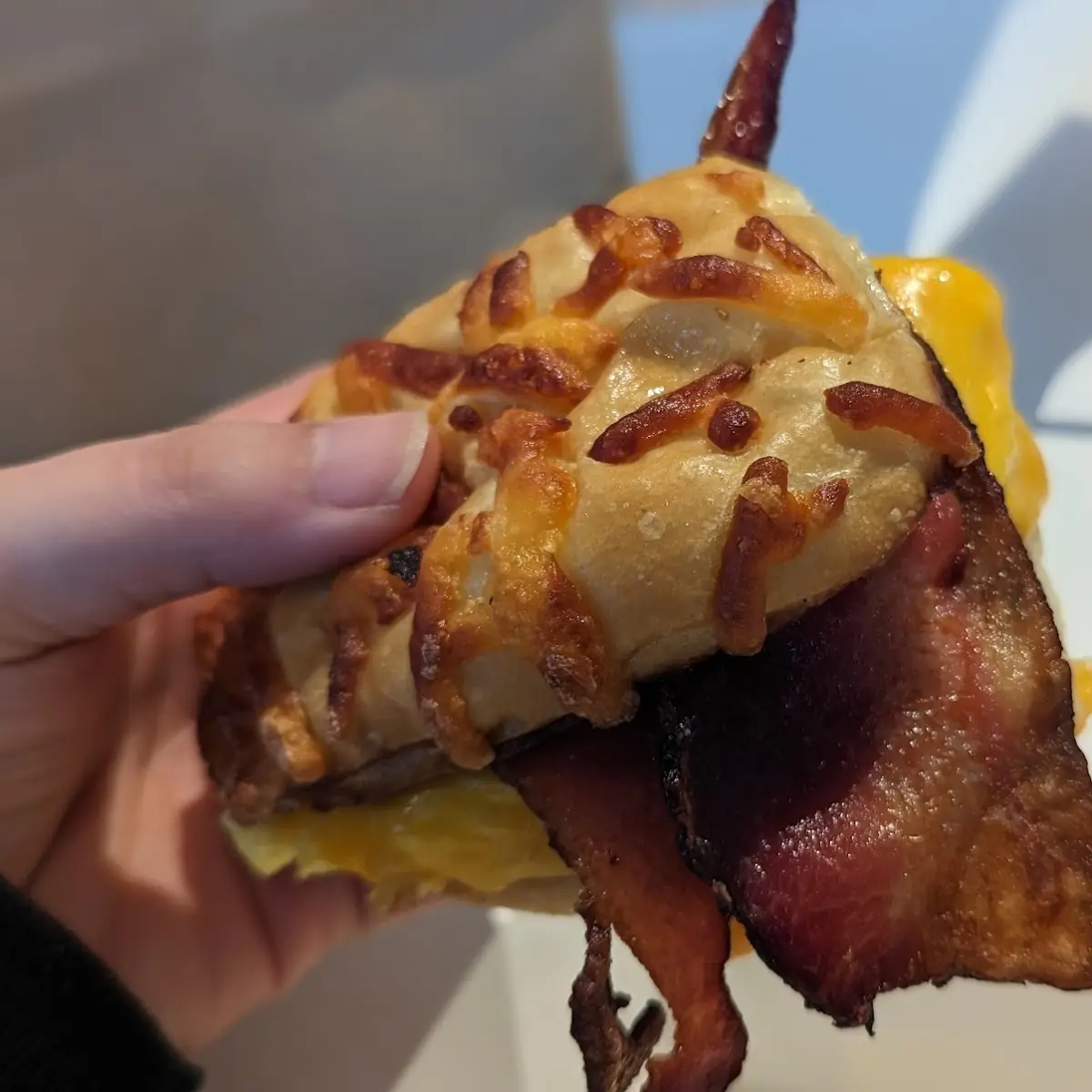Bacon Egg and Cheese Palm Sandwich