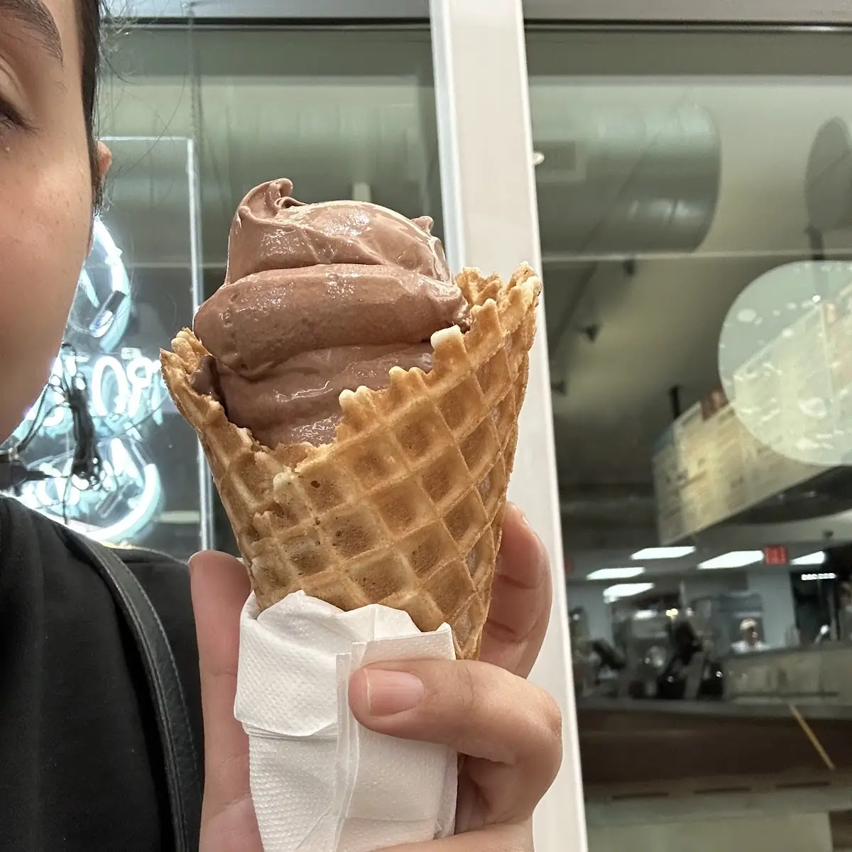 Chocolate Ice Cream in Waffle