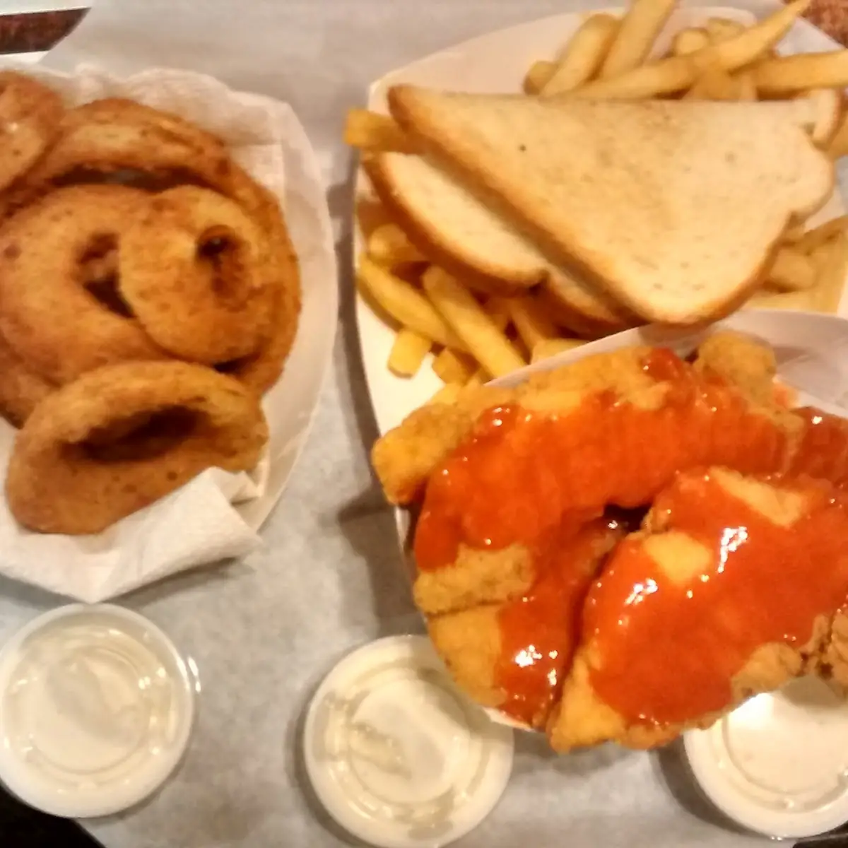 Chicken Strips Basket Plus Onion Rings