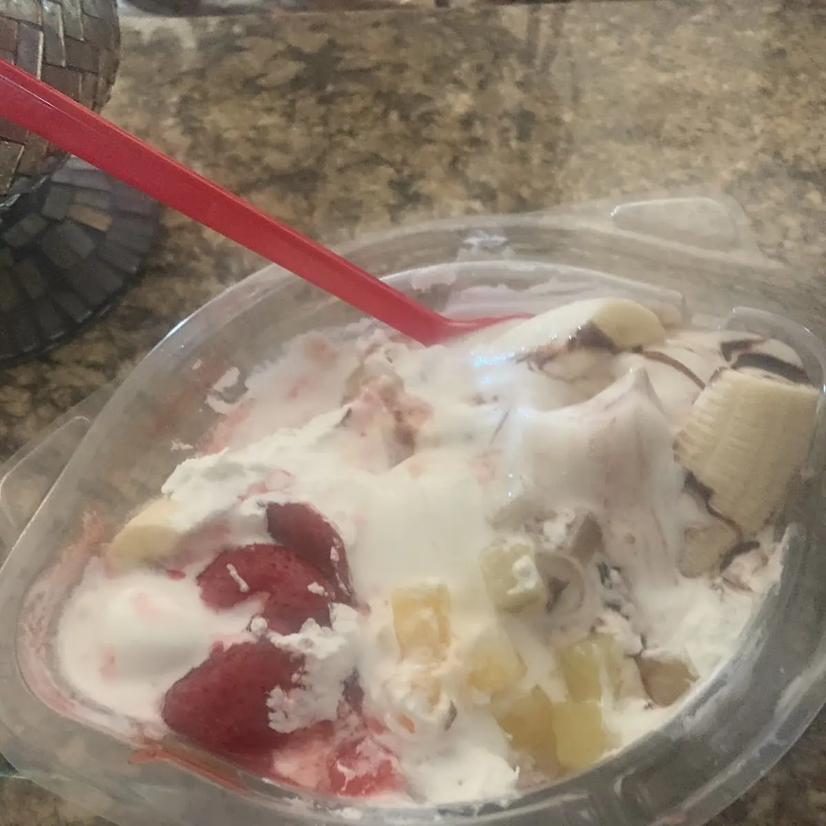 Banana Split Right After It Was Made