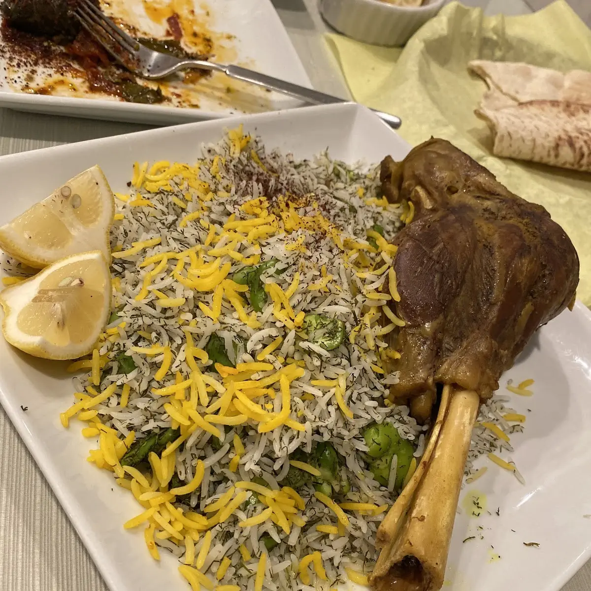 Lamb Shank with Baghali Polo