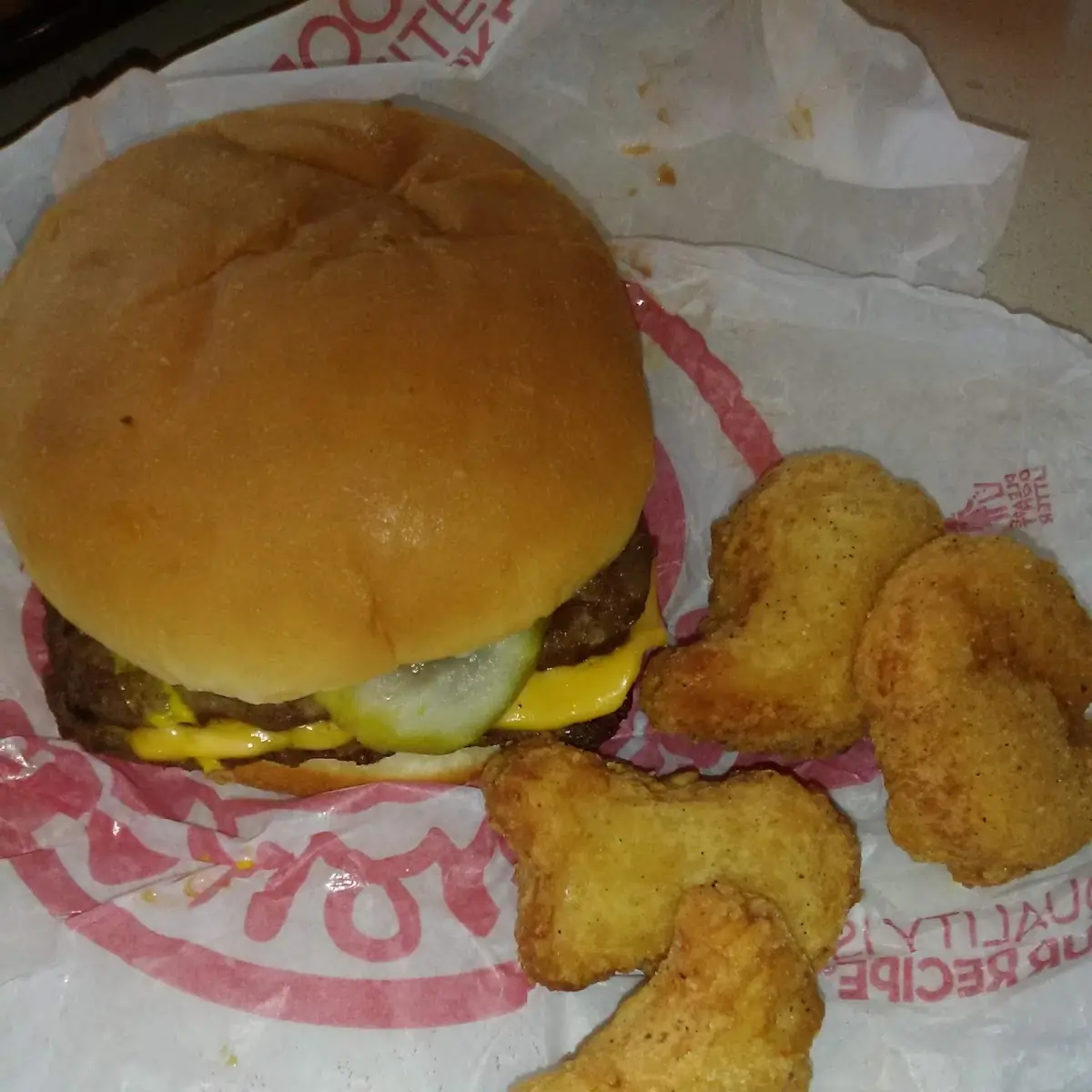 Double Stack with Cheese and Nuggets