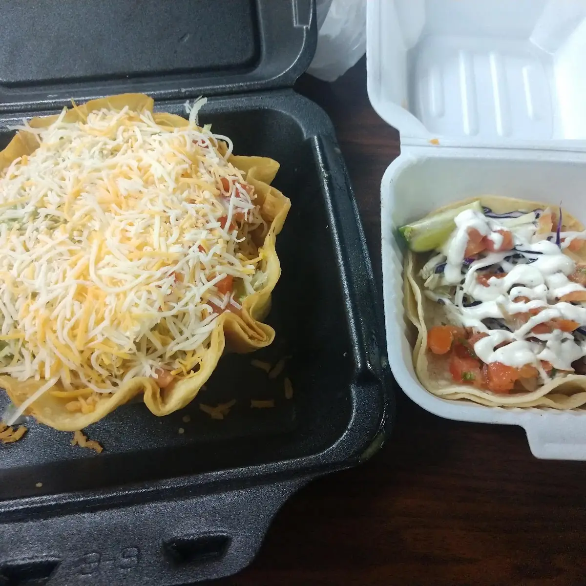 Chicken Taco Salad and a Fish Taco