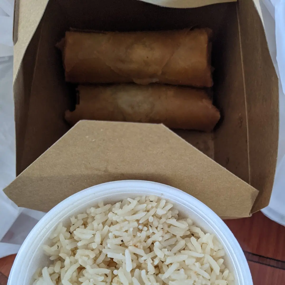 Veggie Egg Rolls with Garlic Fried Rice