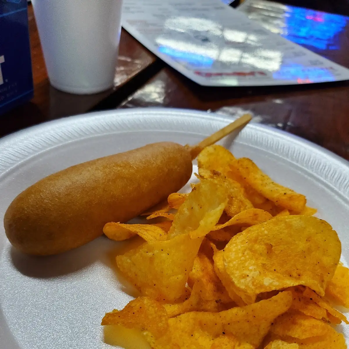 Corn Dog and Chips