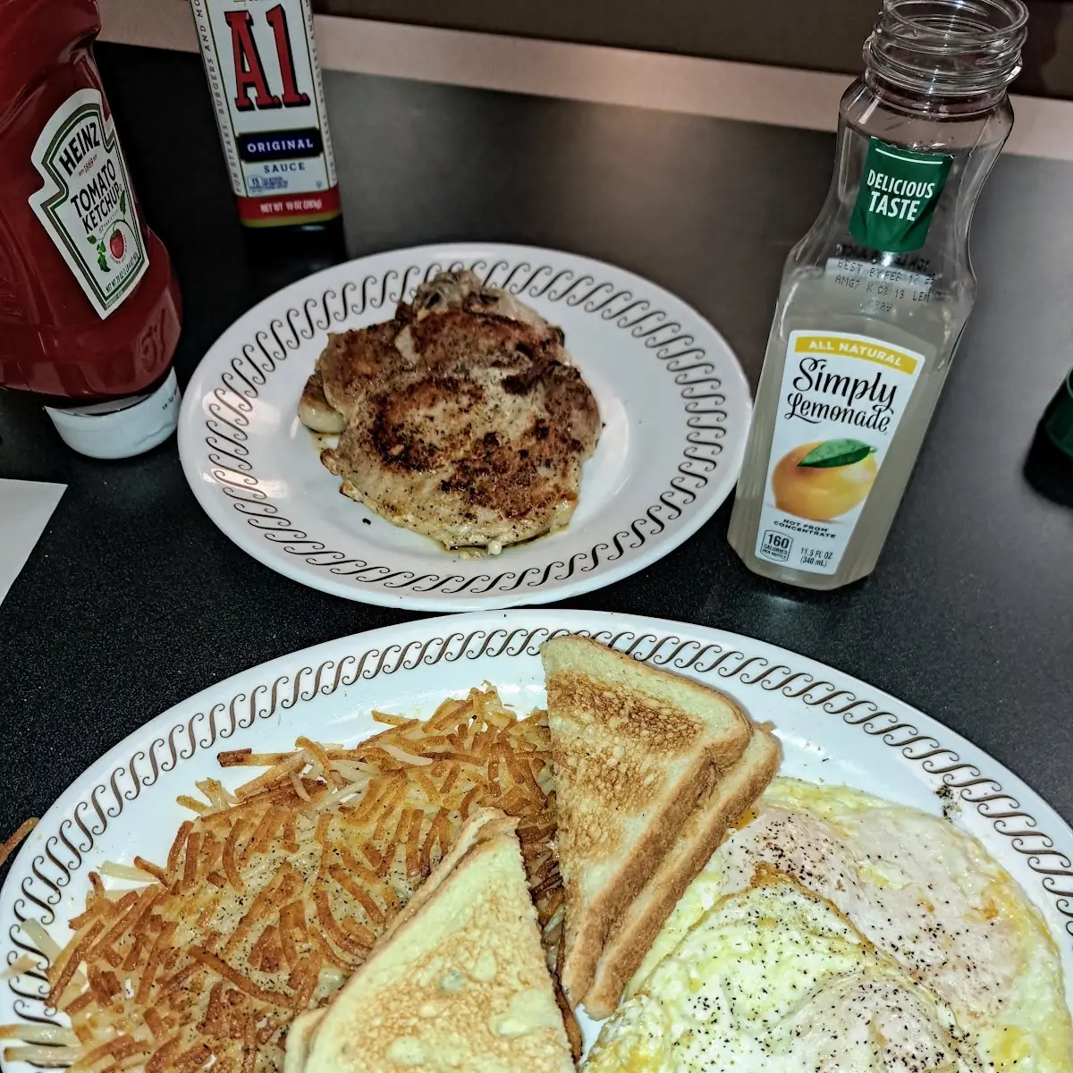 Double Pork Chop with Fried Eggs