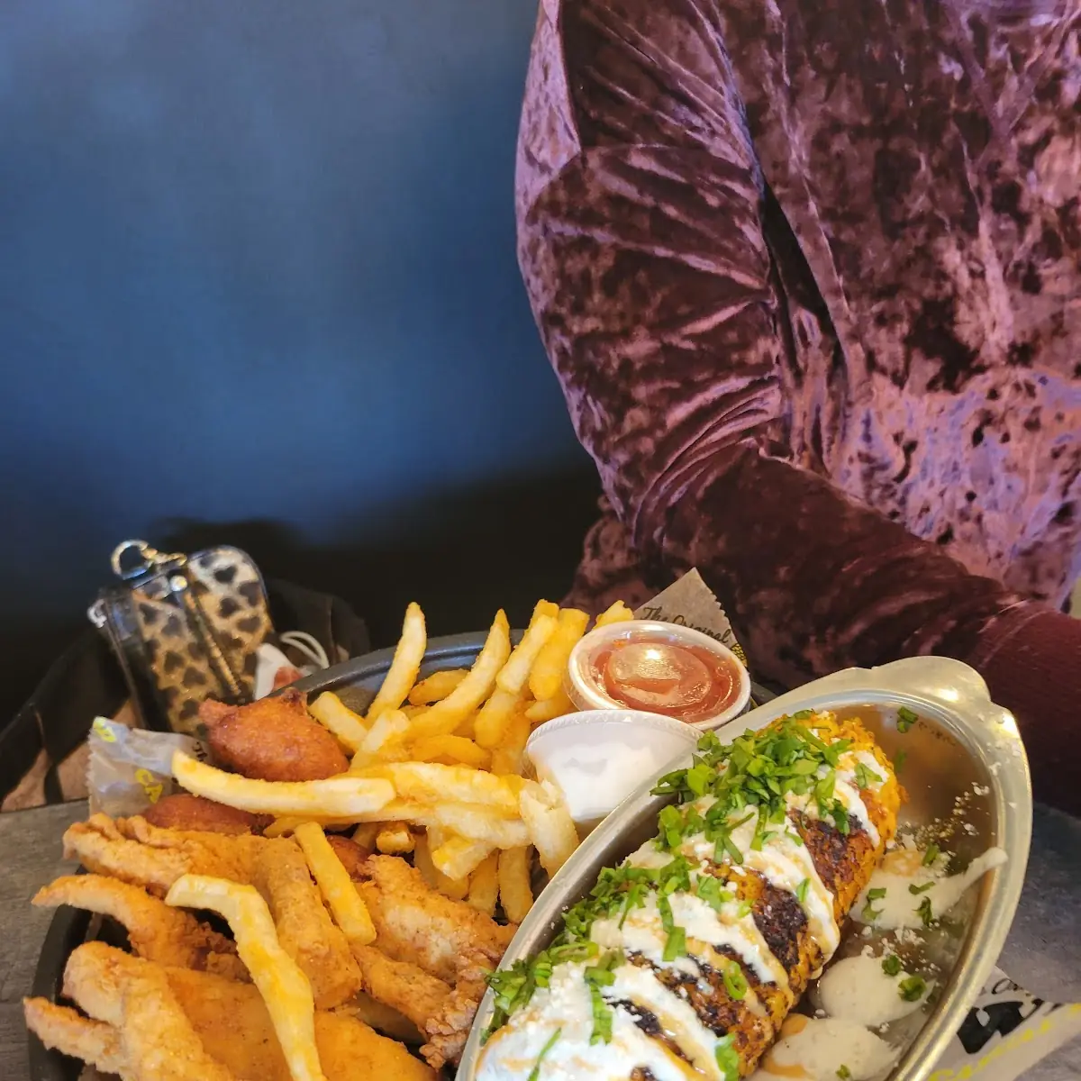 Fried Grouper and Cajun Street Corn