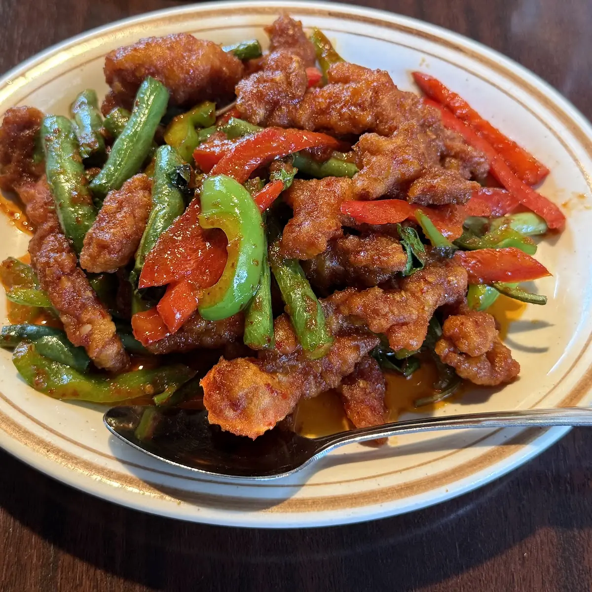 Spicy Crispy Chicken Pad Prik Gaeng