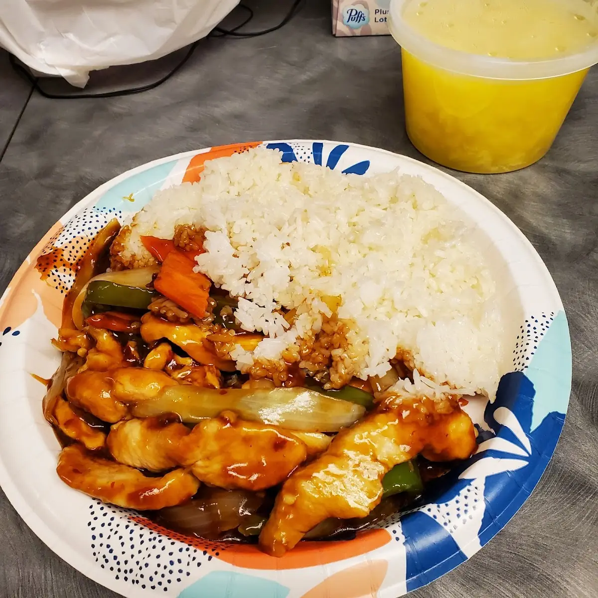 Mongolian Chicken with White Rice