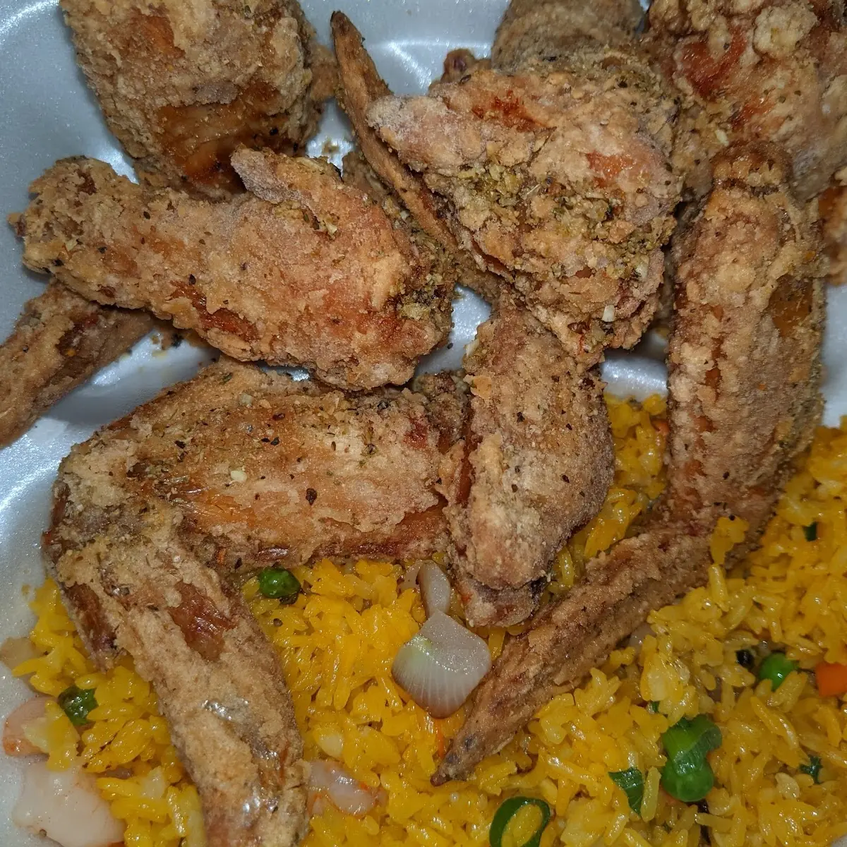Garlic & Herb Wings with Shrimp Fried Rice