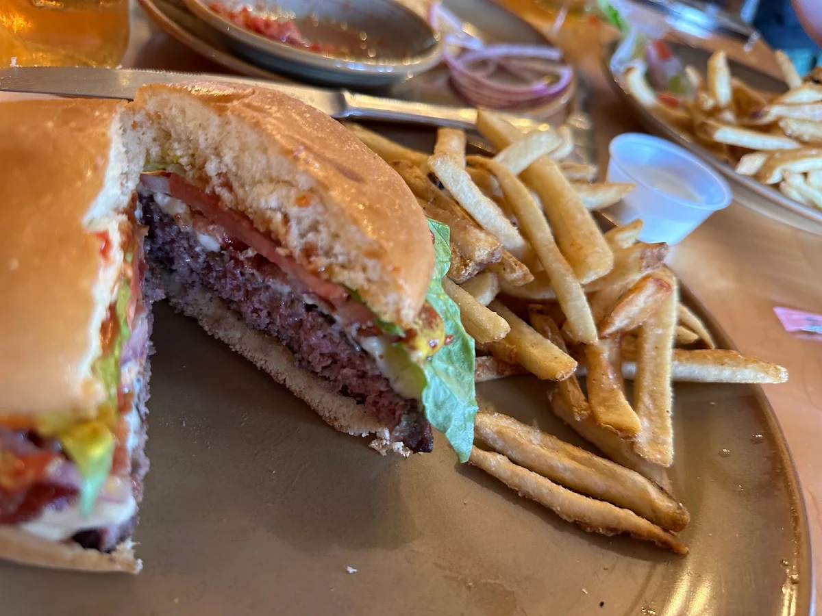 Bison Burger and Fries