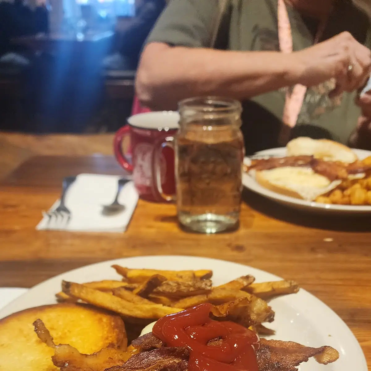 Smashed Burger and Fries